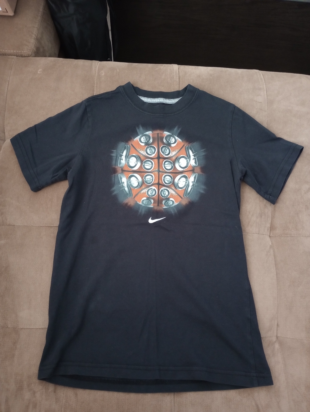Kids Size - Black Nike Shirt W/Basketball Graphic